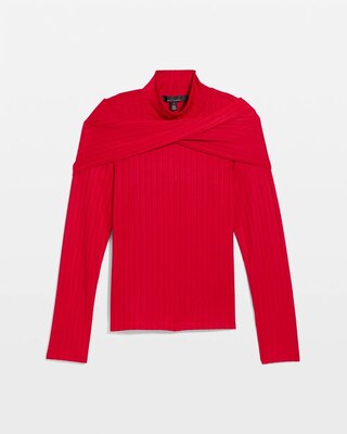 Petite Convertible Mockneck Rib Knit Top | White House Black Market